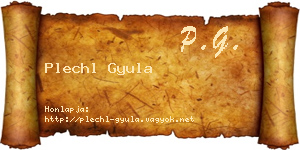 Plechl Gyula névjegykártya
